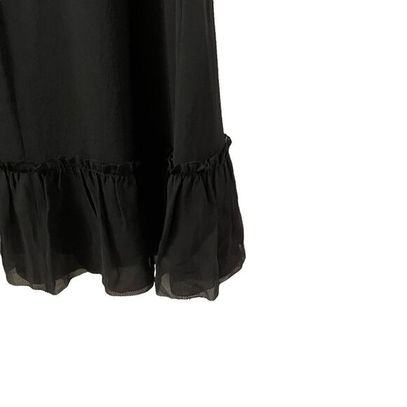 J Crew Black Ruffle Silk Dress Size 0 - Picture 9 of 10